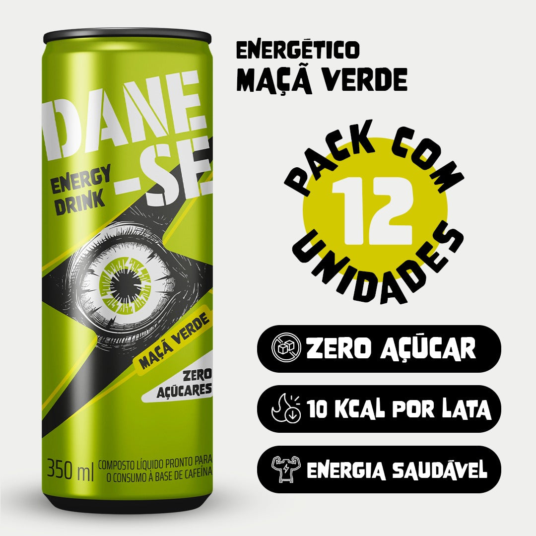 DANE-SE ENERGY DRINK MAÇÃ VERDE LATA 350ML C/12UN
