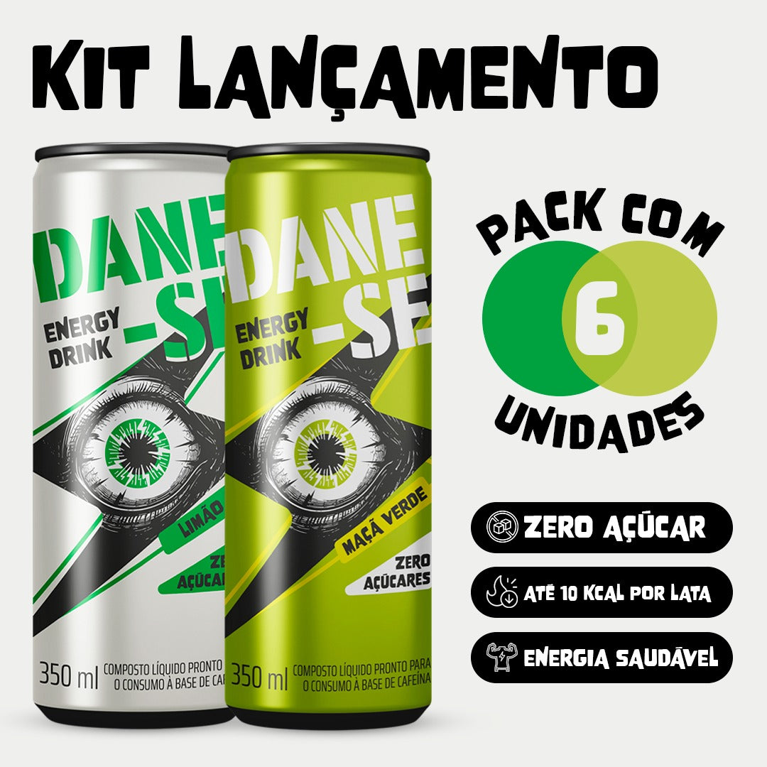 KIT DANE-SE ENERGY DRINK LANÇAMENTO  - LATA 350ML  C/ 6UN